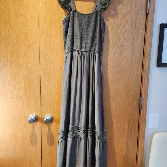 ZESICA Women's 2025 Summer Lace Strap Sleeveless Square Neck Smocked High Waist - Picture 2 of 8